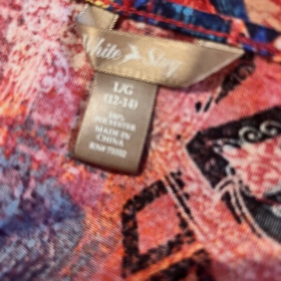 White Stag. Sz Large 12-14. Pullover. Twisted neck detail. BOHO Peasant B120 - Picture 6 of 6